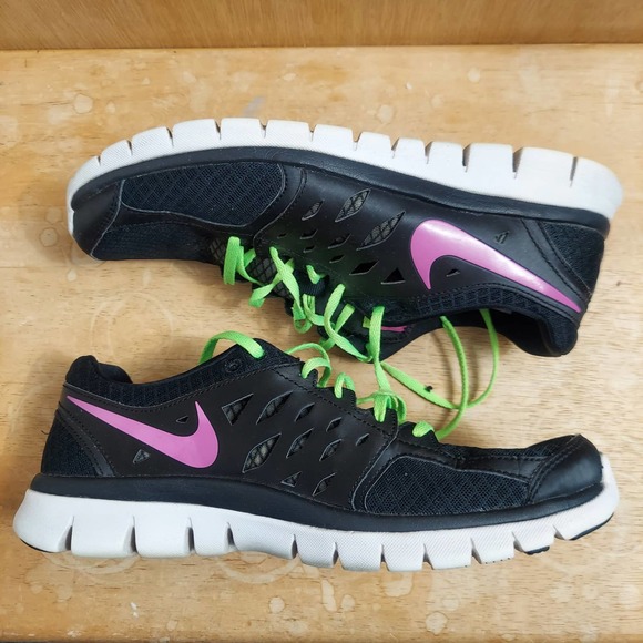 Nike Flex Run 2013 580440-009 Women's US 11 Black Pink Running Shoes EUC - Picture 6 of 9